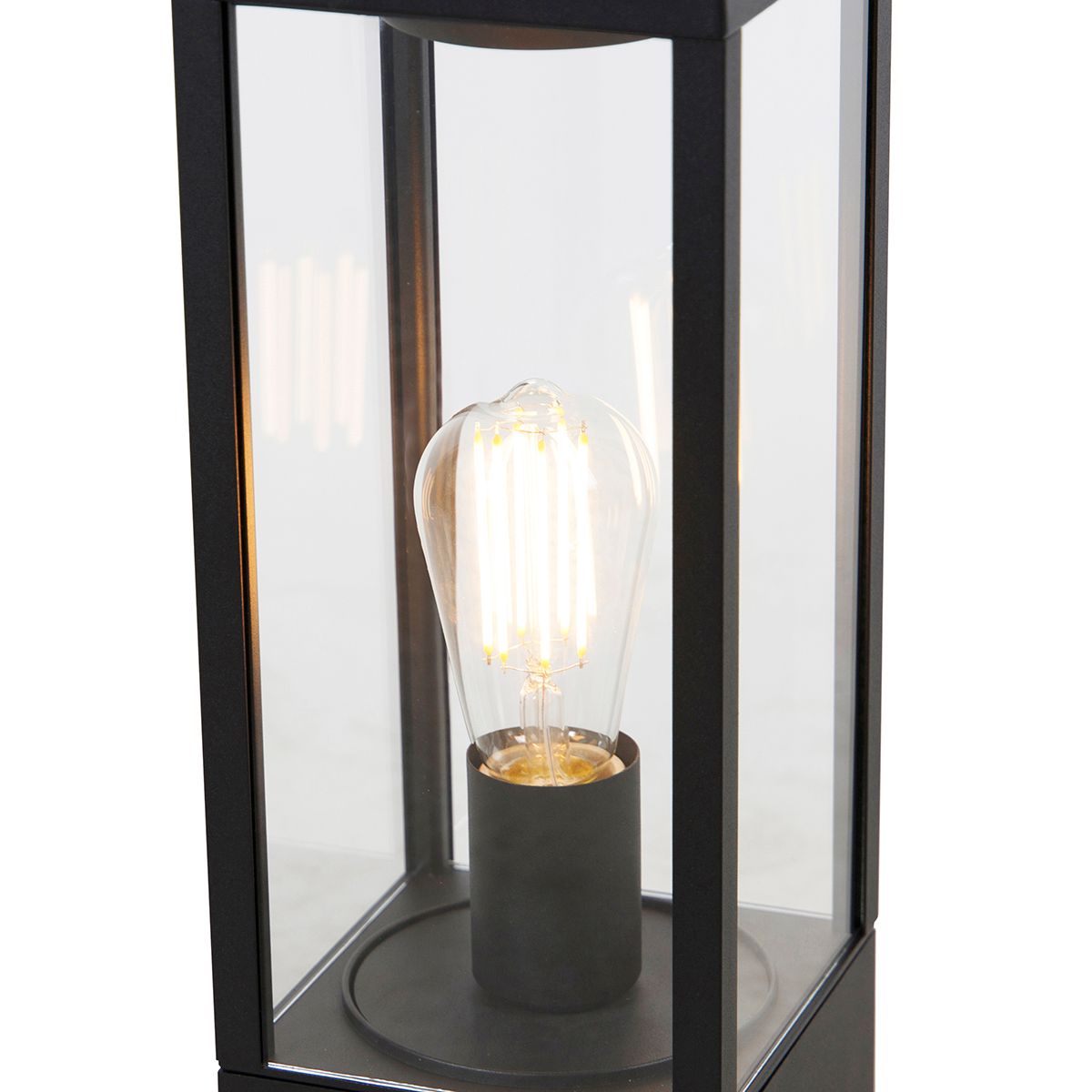 Industriële staande buitenlamp zwart 40 cm IP44 - Charlois
