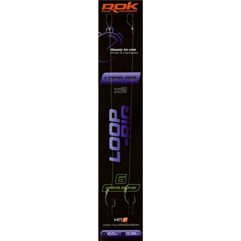 Bas De Ligne Rok Fishing Loop Rig Curve Shank - Par 2