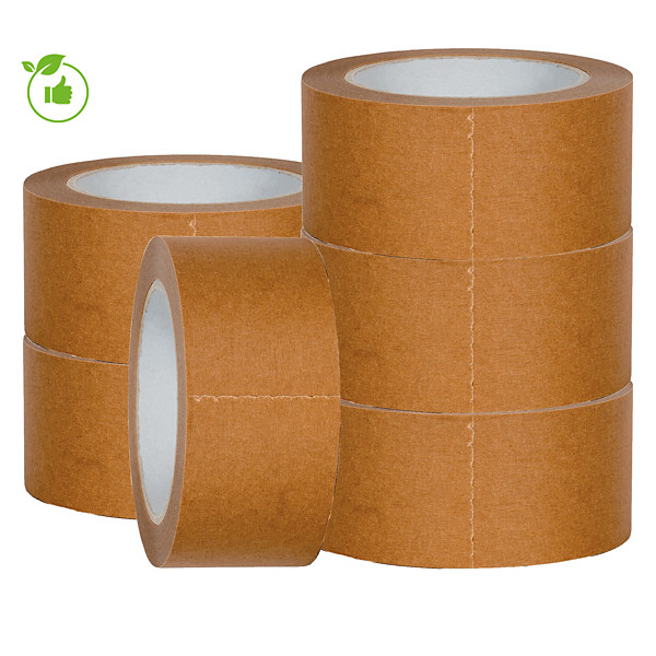Ruban adhésif en papier kraft 80g/m2 50 mm x 50 m, lot de 6 rubans