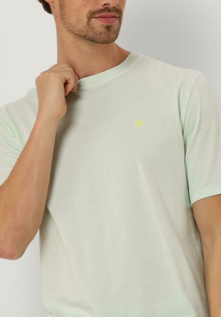 SCOTCH & SODA groene scotch & soda t-shirt garment dye logo crew t-shirt
