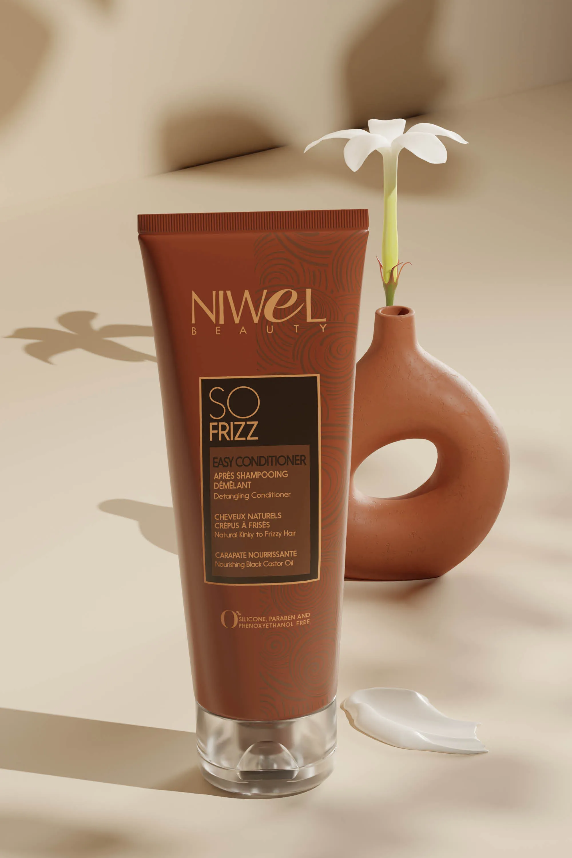 Niwel Beauty Après-shampoing démêlant pour cheveux crépus et frisés-250 ml