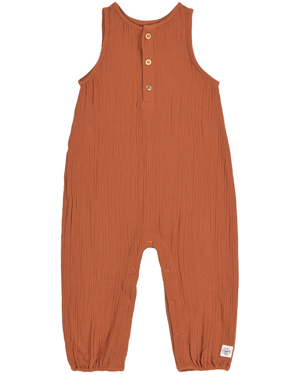 Strampler COZY MUSLIN ohne Fuß in rust