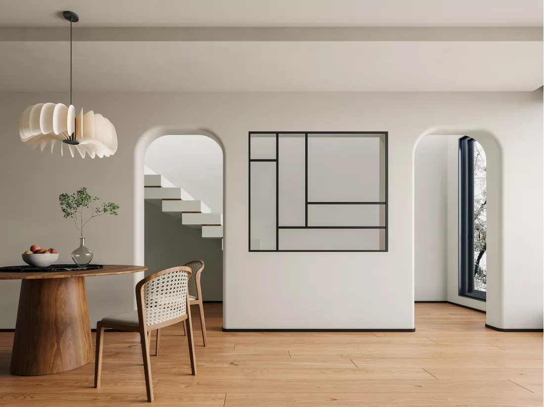 Verrière atelier design en aluminium thermolaqué 150x130 cm - Noir - ARTENA
