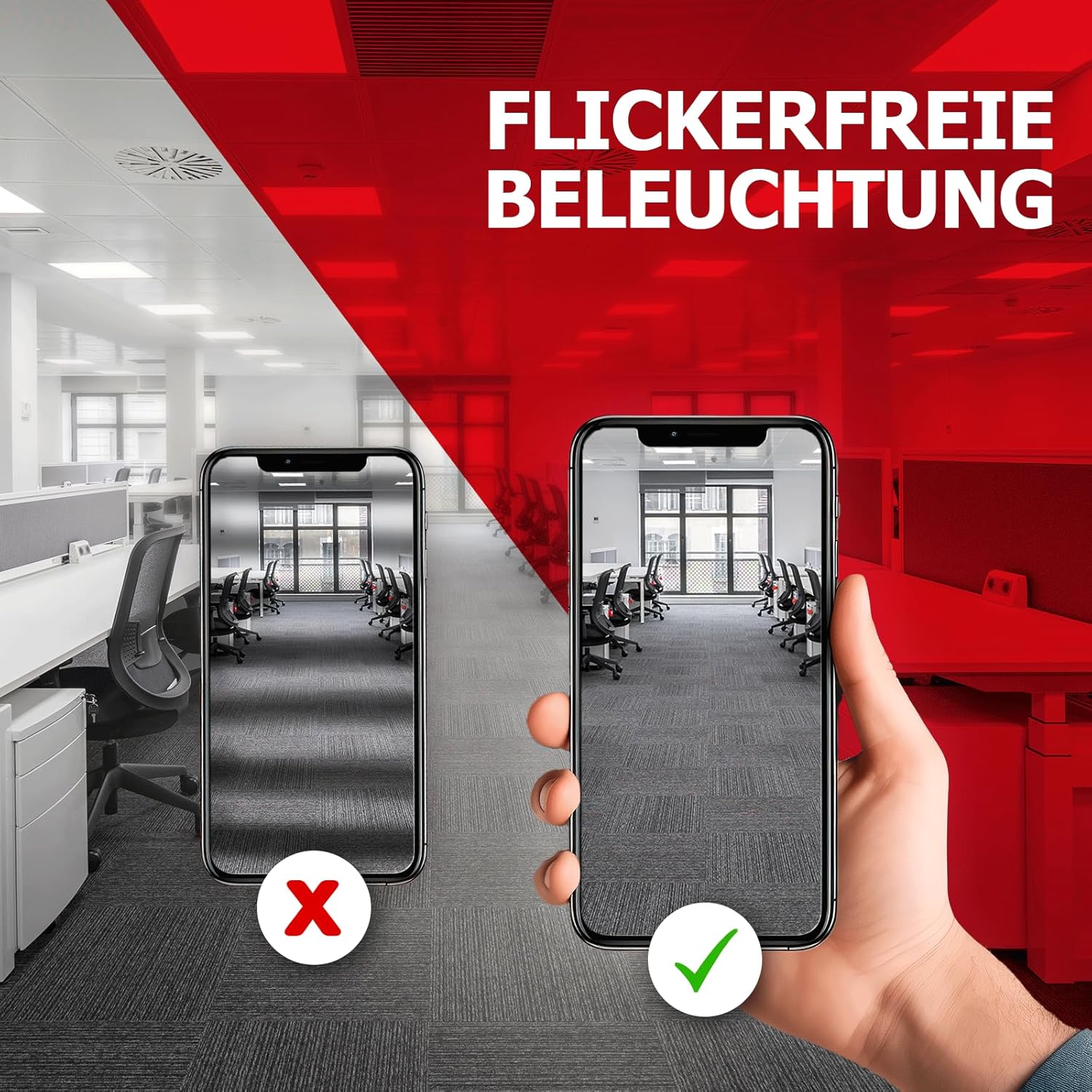 10x LED Panel 62x62 4000K Neutralweiß 40W 3400lm Rasterleuchte 3400lm ultraslim Deckenleuchte Netzteil PLe2.2