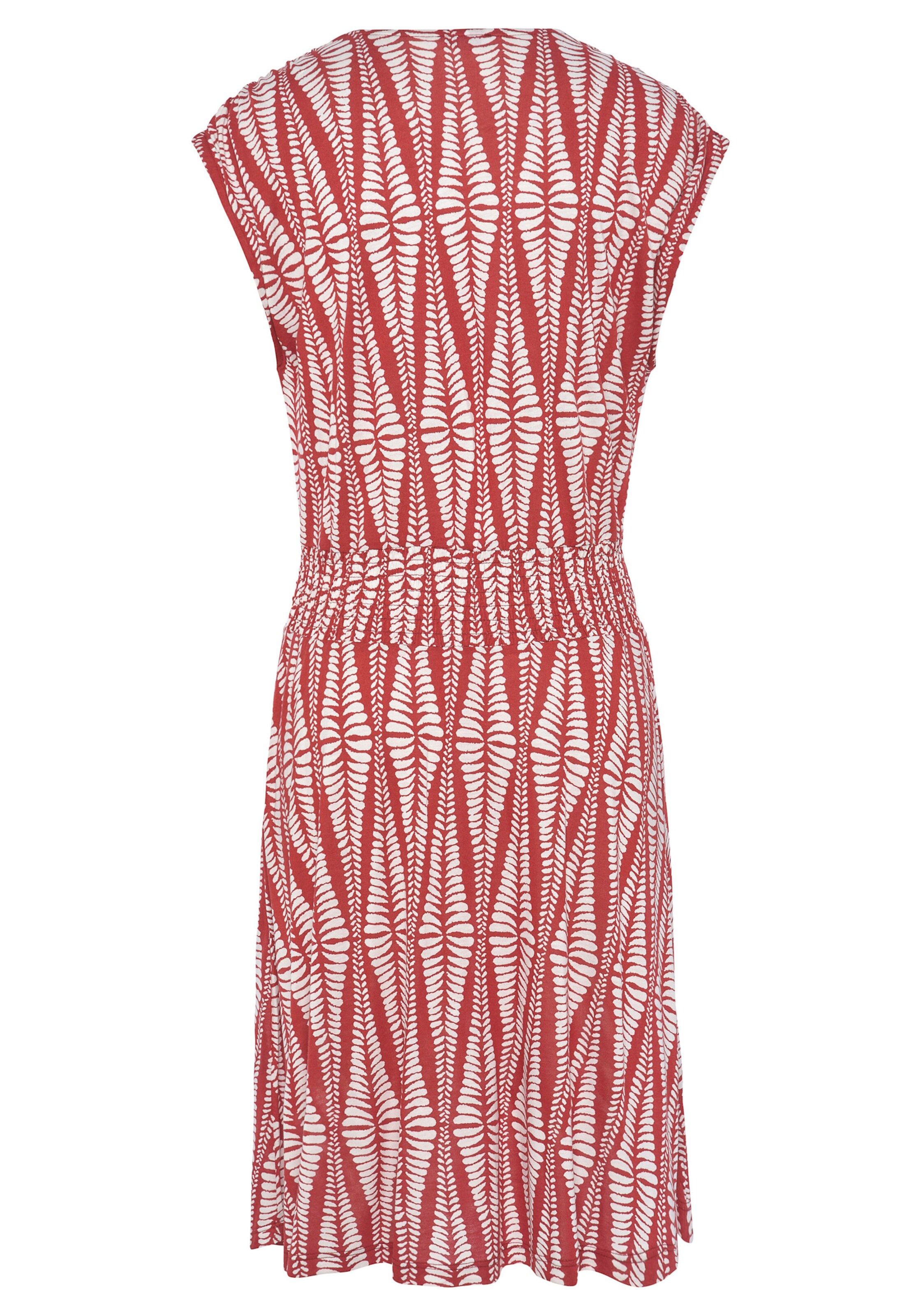 LASCANA Jerseykleid in terracotta-creme bedruckt