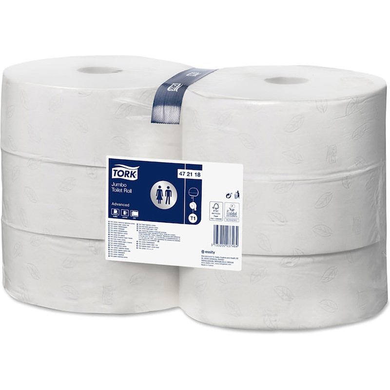 Papier toilette Maxi Jumbo double épaisseur Tork T1 - 6 rouleaux de 380 m