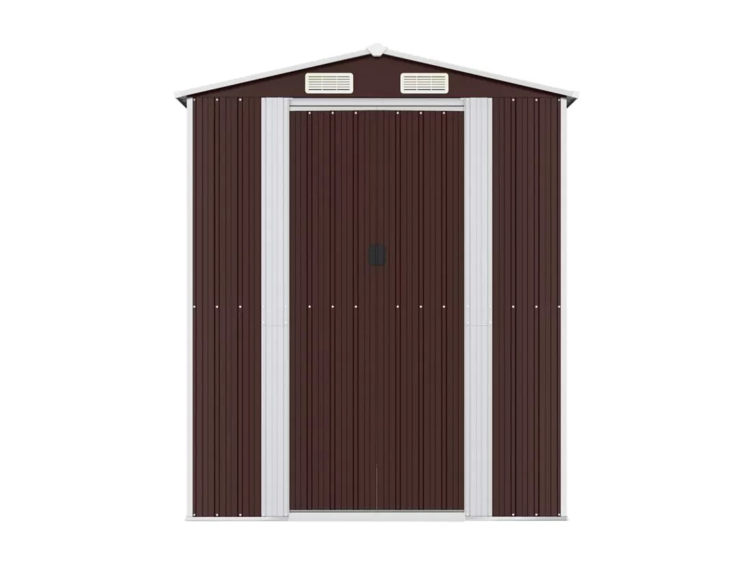 Abri de jardin Marron foncé 192x606x223 Acier galvanisé