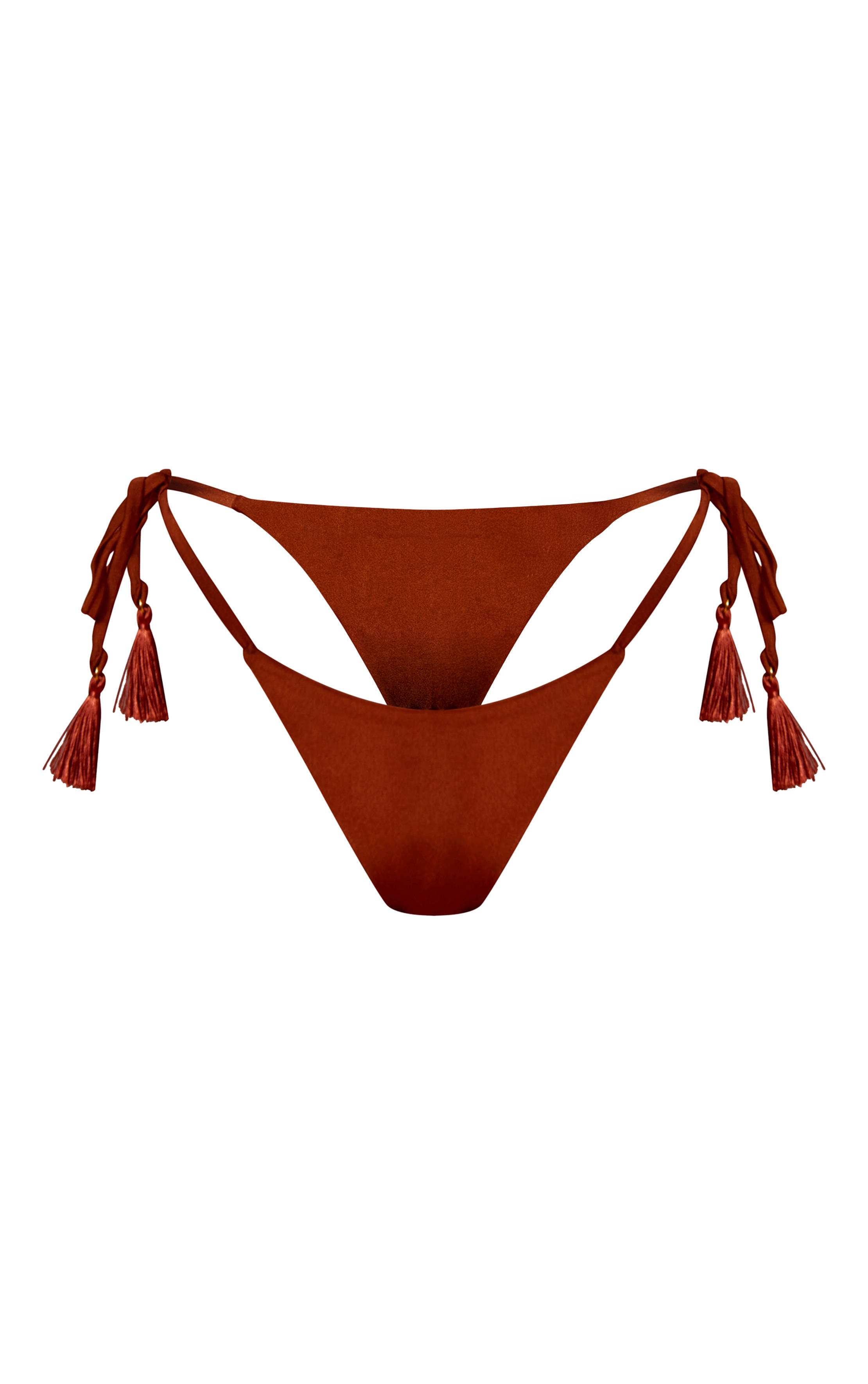 Bronze Bas De Bikini À Liens Latéraux Avec Pompons