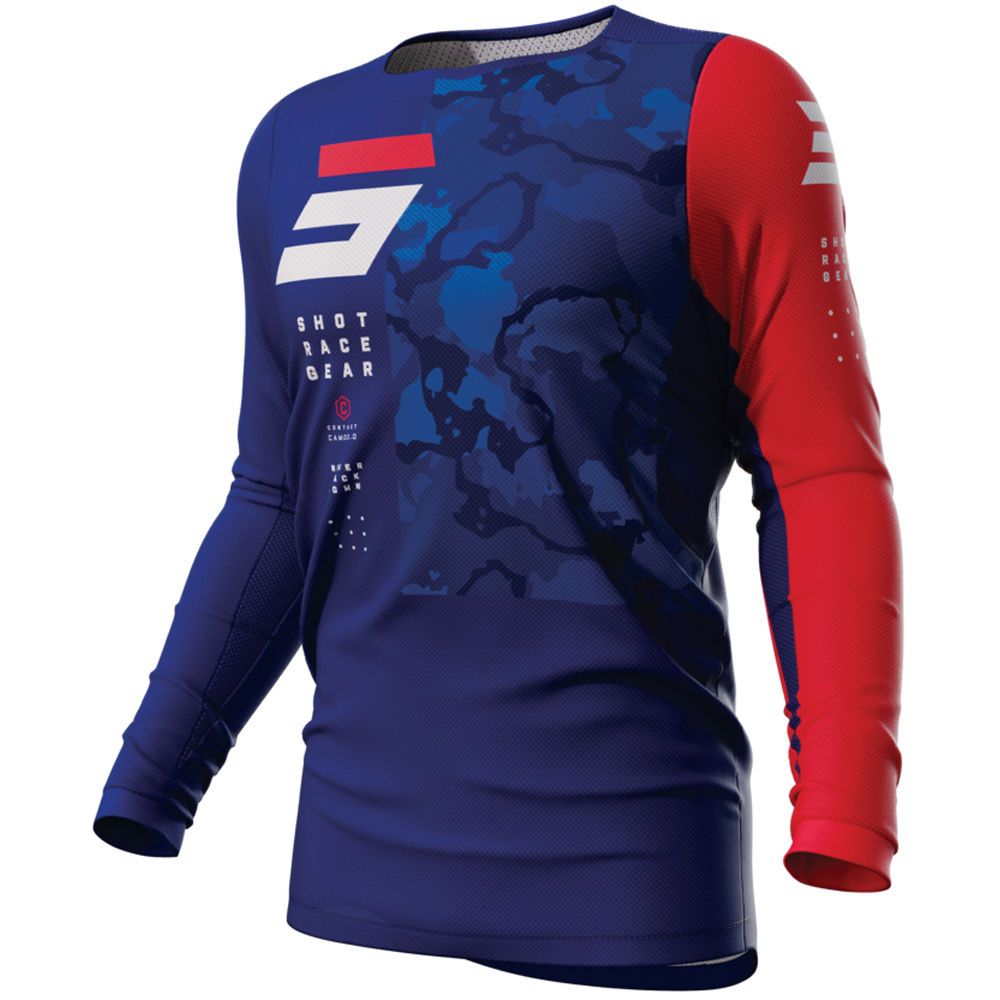 Shot - Maillot Contact Camo 2.0 Camouflage Bleu / Rouge
