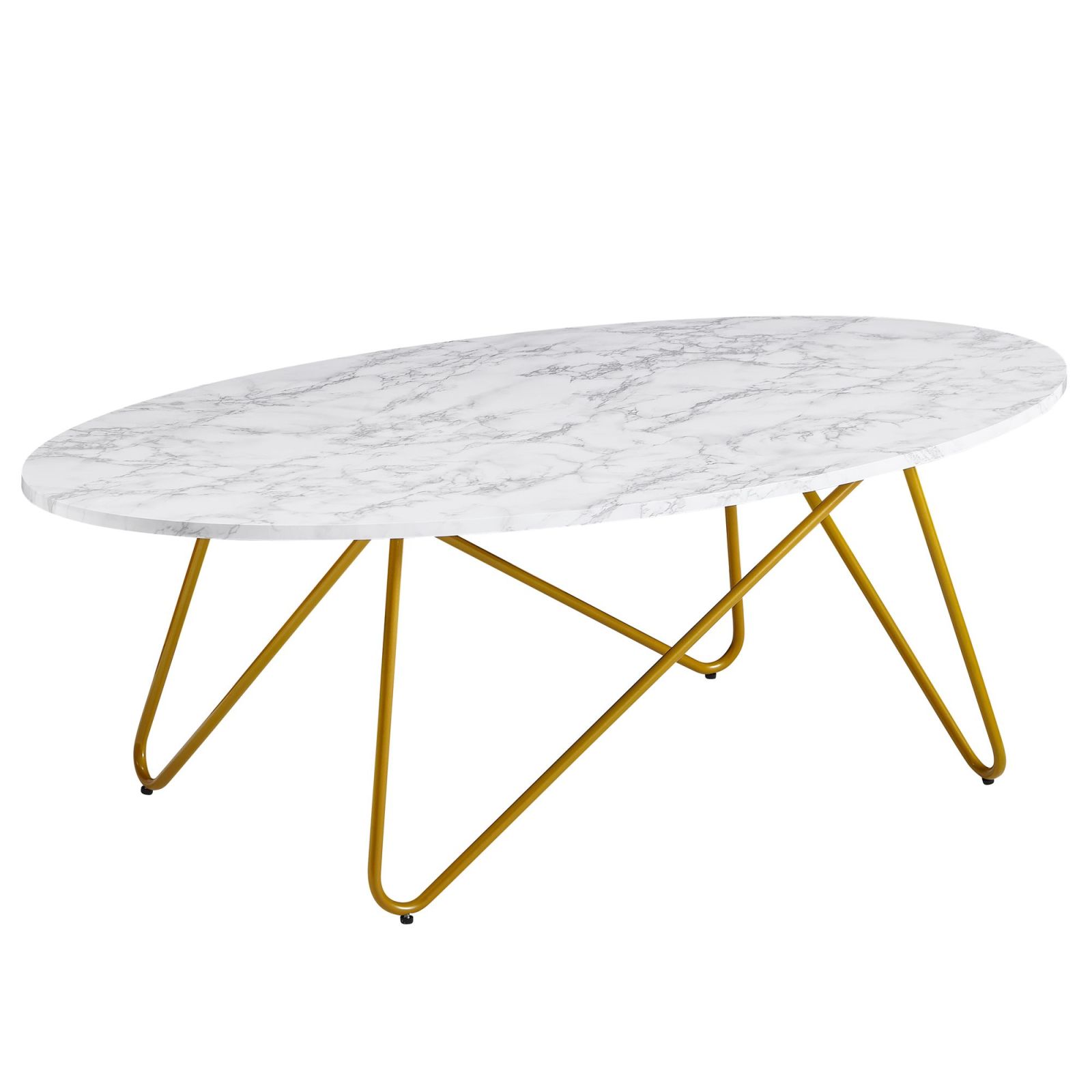Couchtisch - weiß-goldfarben - Marmoroptik - 120 cm