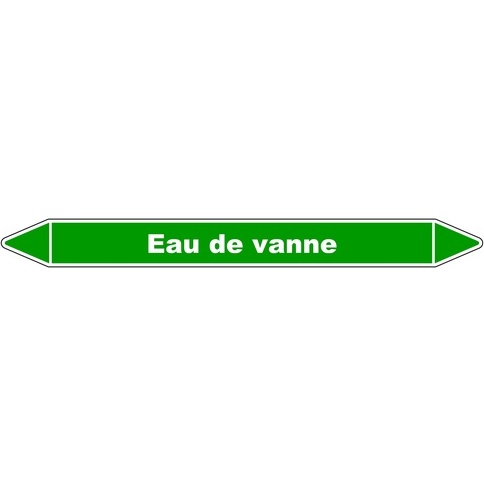Marqueur Tuyauterie - Eau de Vanne - Vinyle Laminé - NFX 08-105