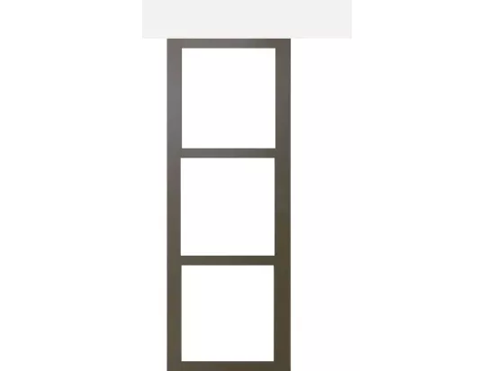 Porte Coulissante Marron Ral7006 Vitrage Transparent H204 X L83 + Rail Bandeau Blanc Gd Menuiseries