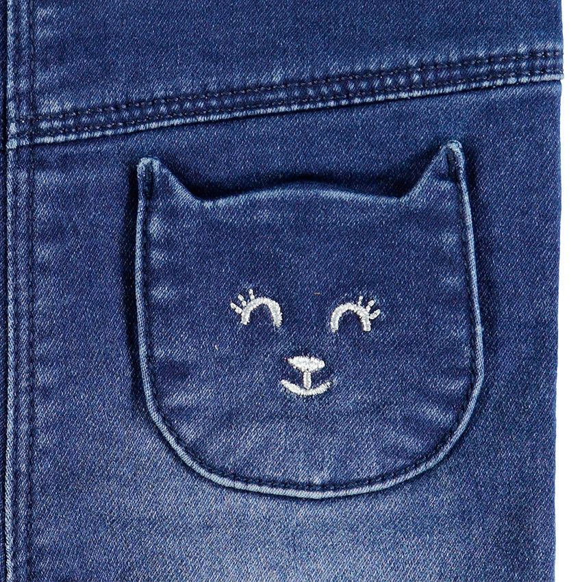 Jean effet used à poches forme chat - Bleu moyen