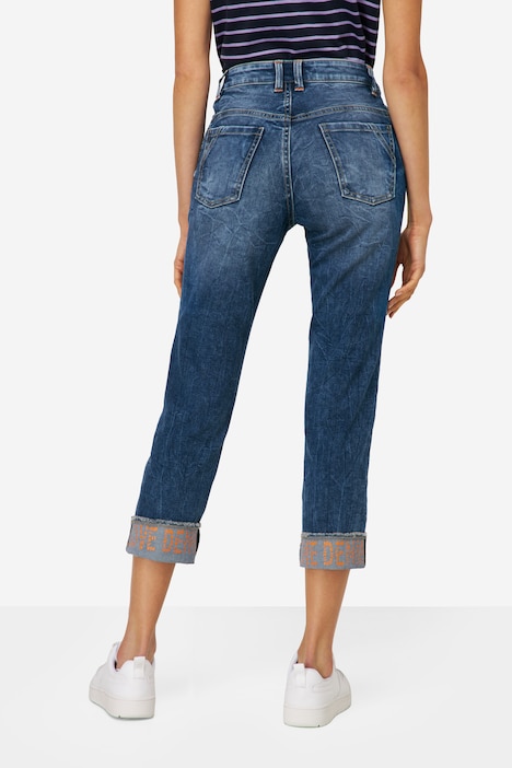 7/8-Slim-Jeans, 5-Pocket, Saum-Umschlag