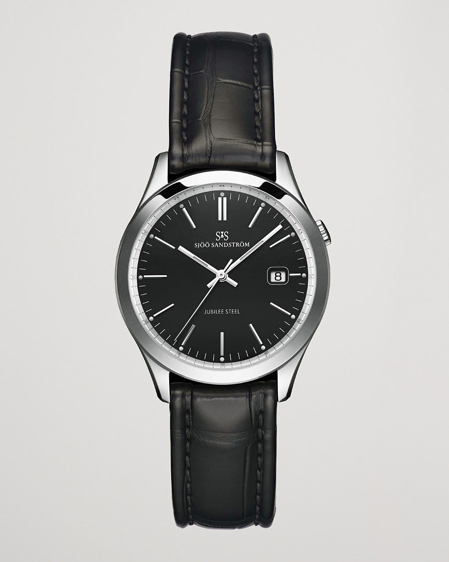 Sjöö Sandström Jubilee Steel Quartz 40mm Black/Black Calf