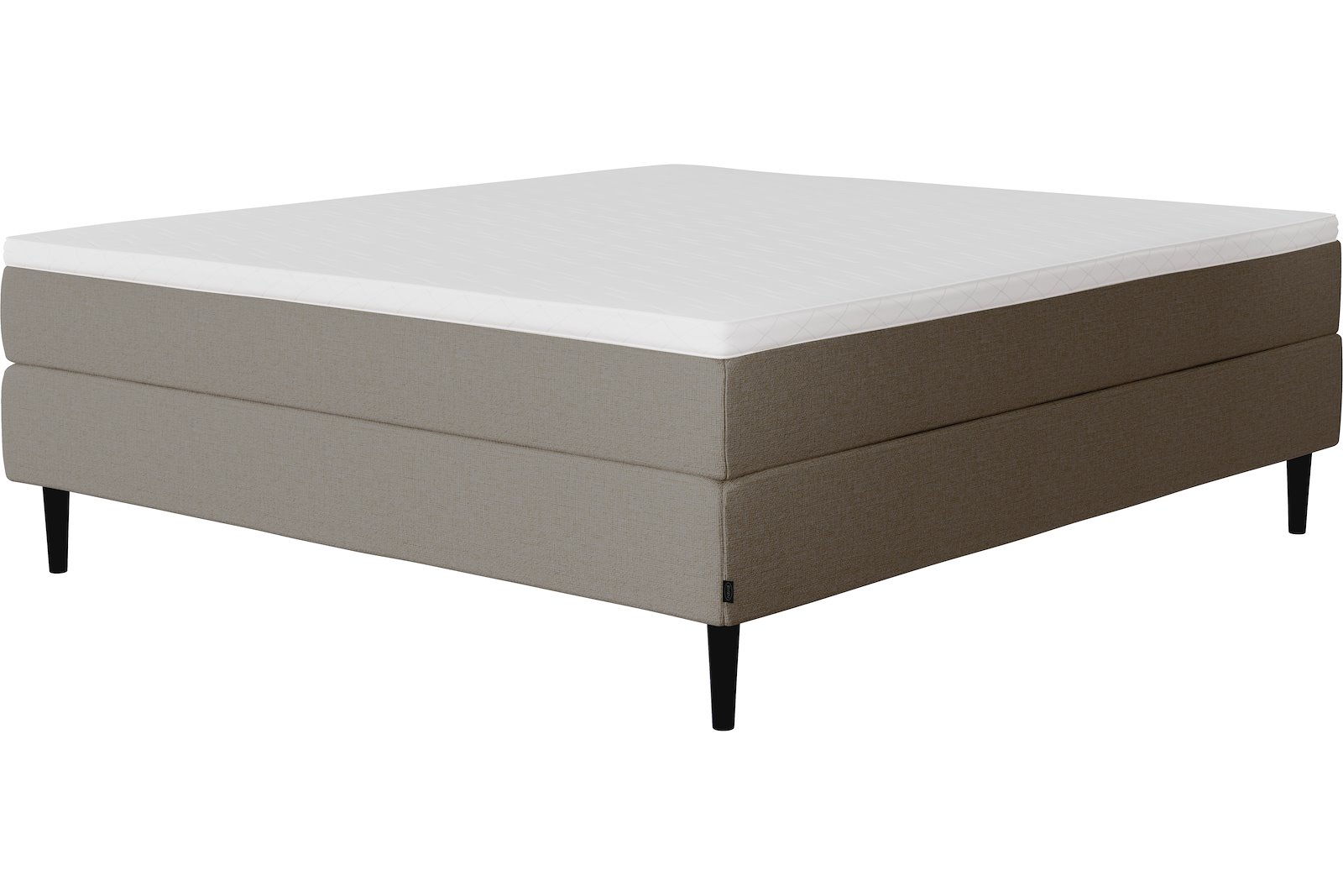 Onyx kontinentalseng Tekstil 272 Muldvarp, fast/ekstra fast, seamless, Sleep I overmadrass og Conic 18 cm sorte ben + støtteben
