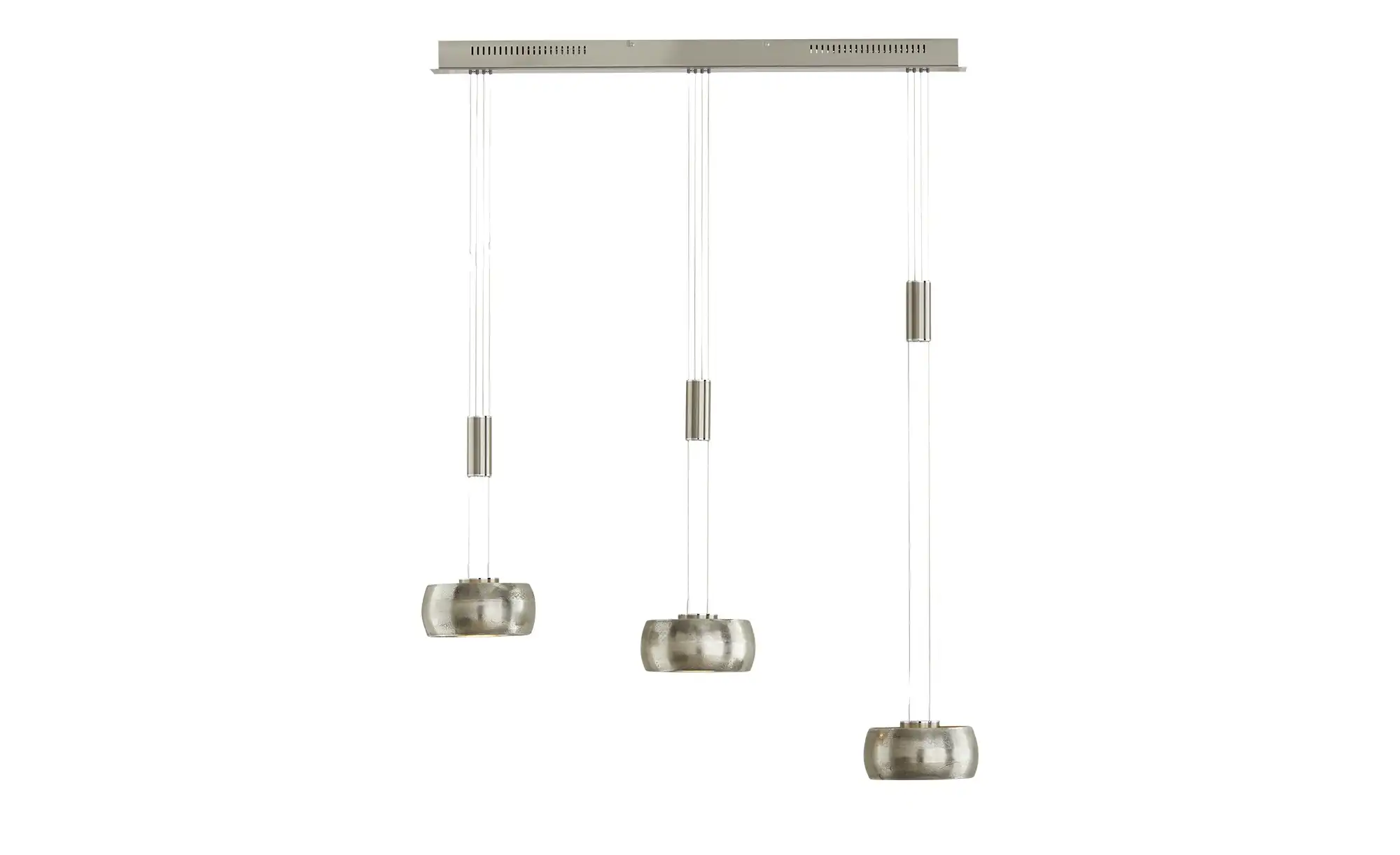 Fischer-Honsel LED-Pendelleuchte, 3-flammig, Schirme Nickel-matt antik