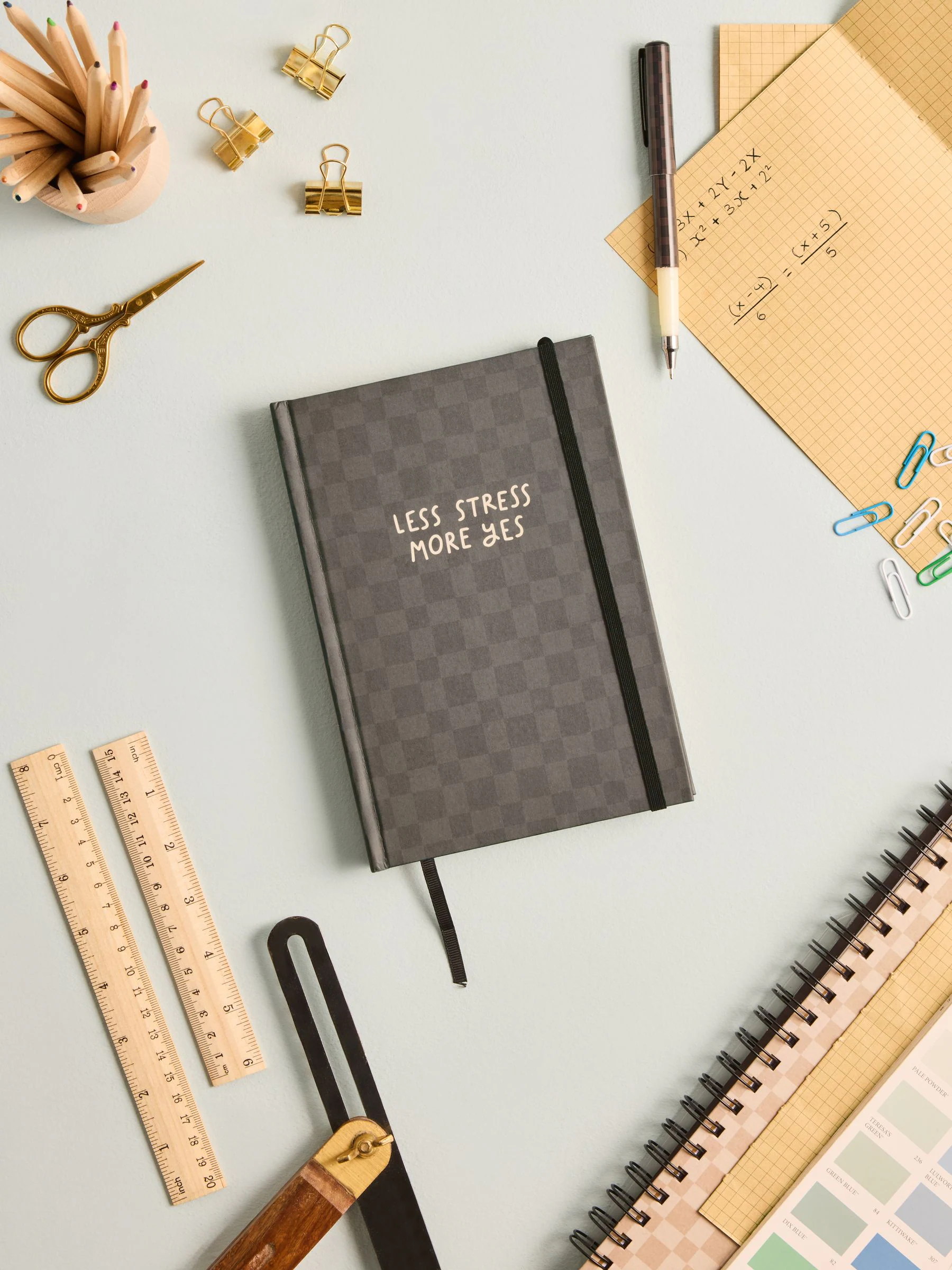 A5 Ruitjespapier Slogan Notitieboek
