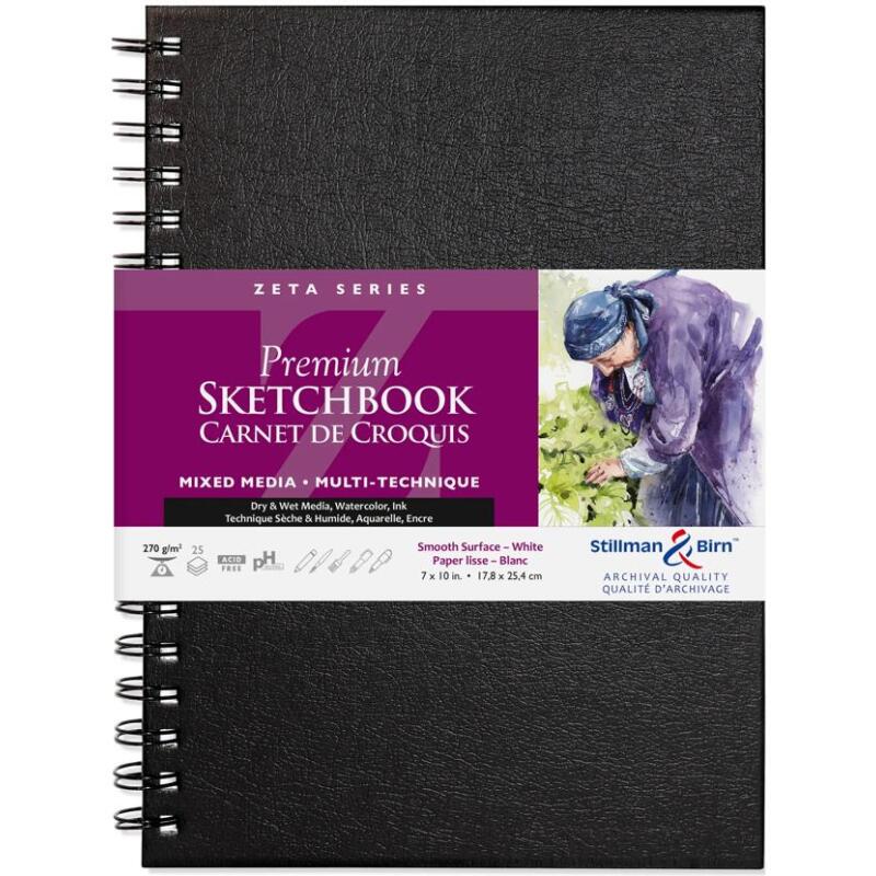 Zeta Series carnet spiralé 25F 17,8x25,4cm 270g - Blanc