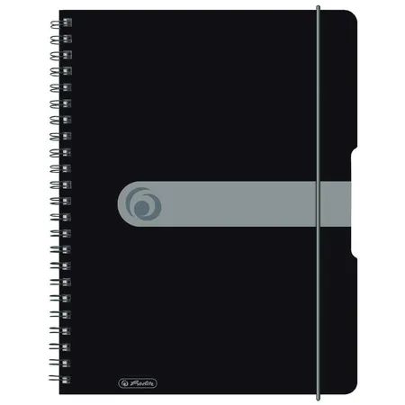 Herlitz Spiralblock schwarz, 80 Blatt, DIN A4, kariert