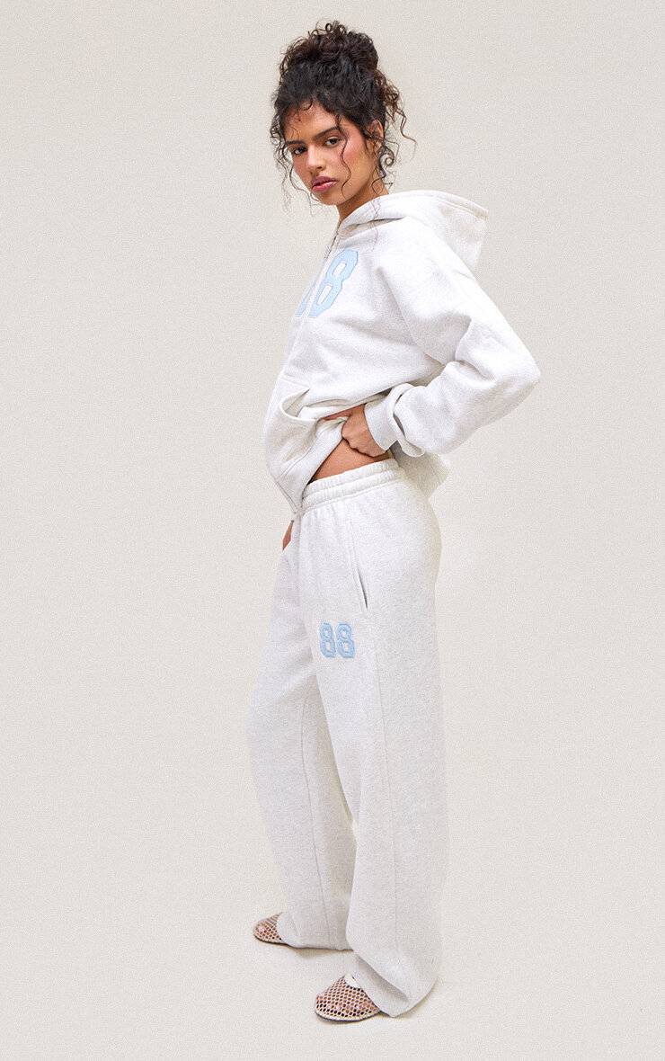 Gris Cendré Jogging Jambes Larges Imprimé 88