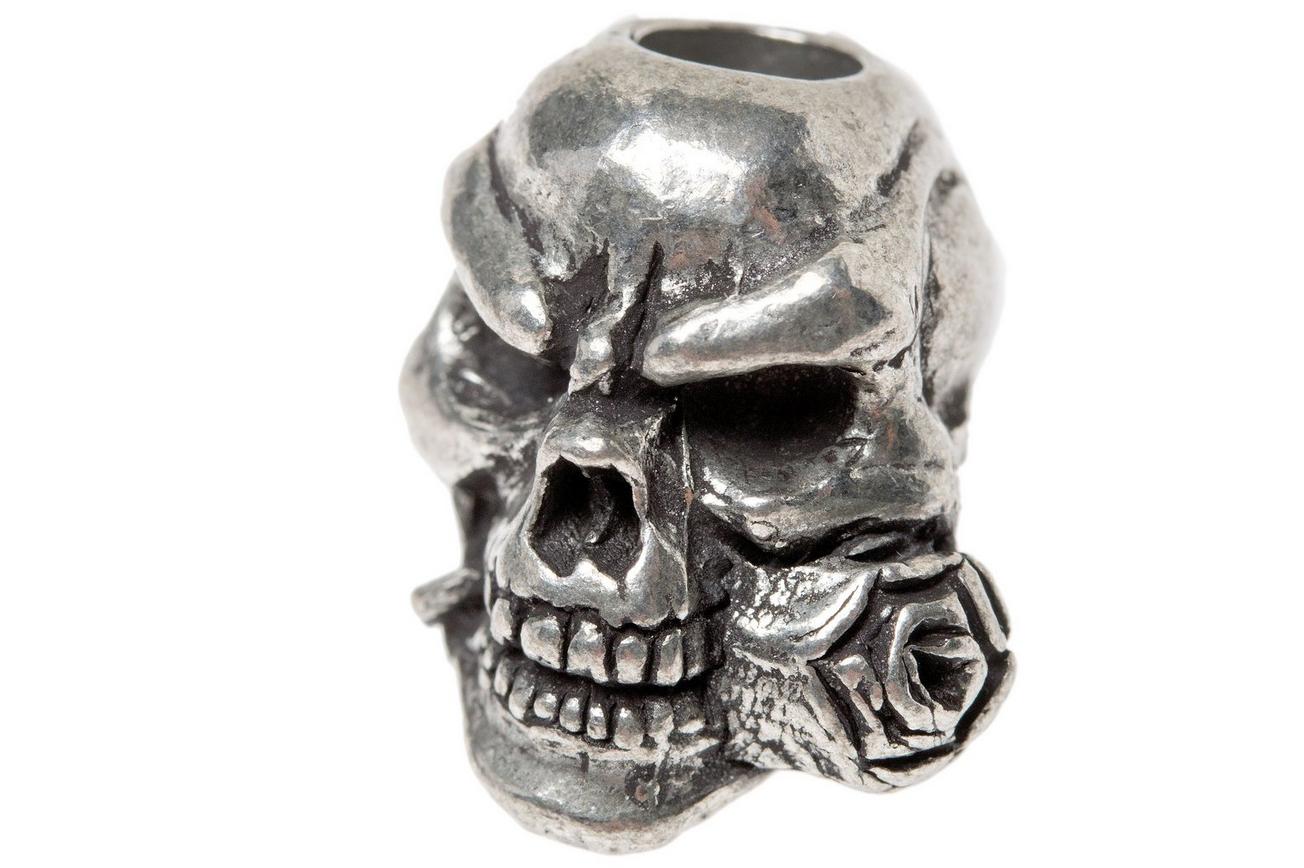 Schmuckatelli Rose Skull Bead Pewter