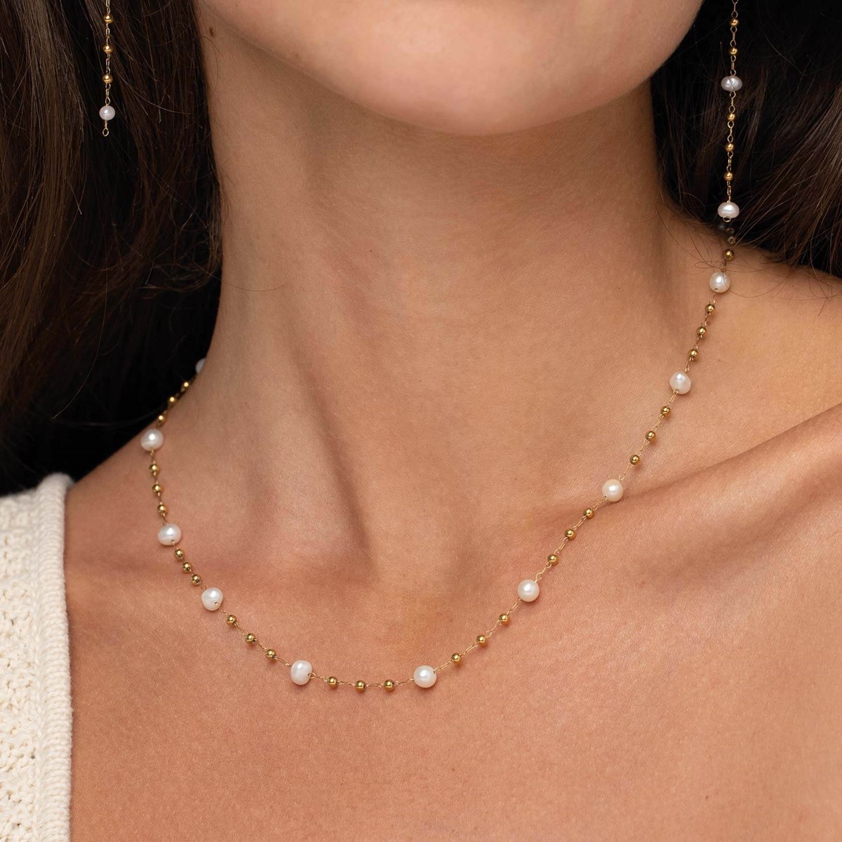 Collier Rosaire perles nacre naturelle