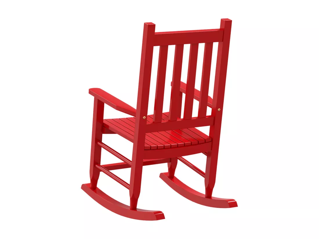 Chaises à bascule enfants lot de 2 rouge bois peuplier massif