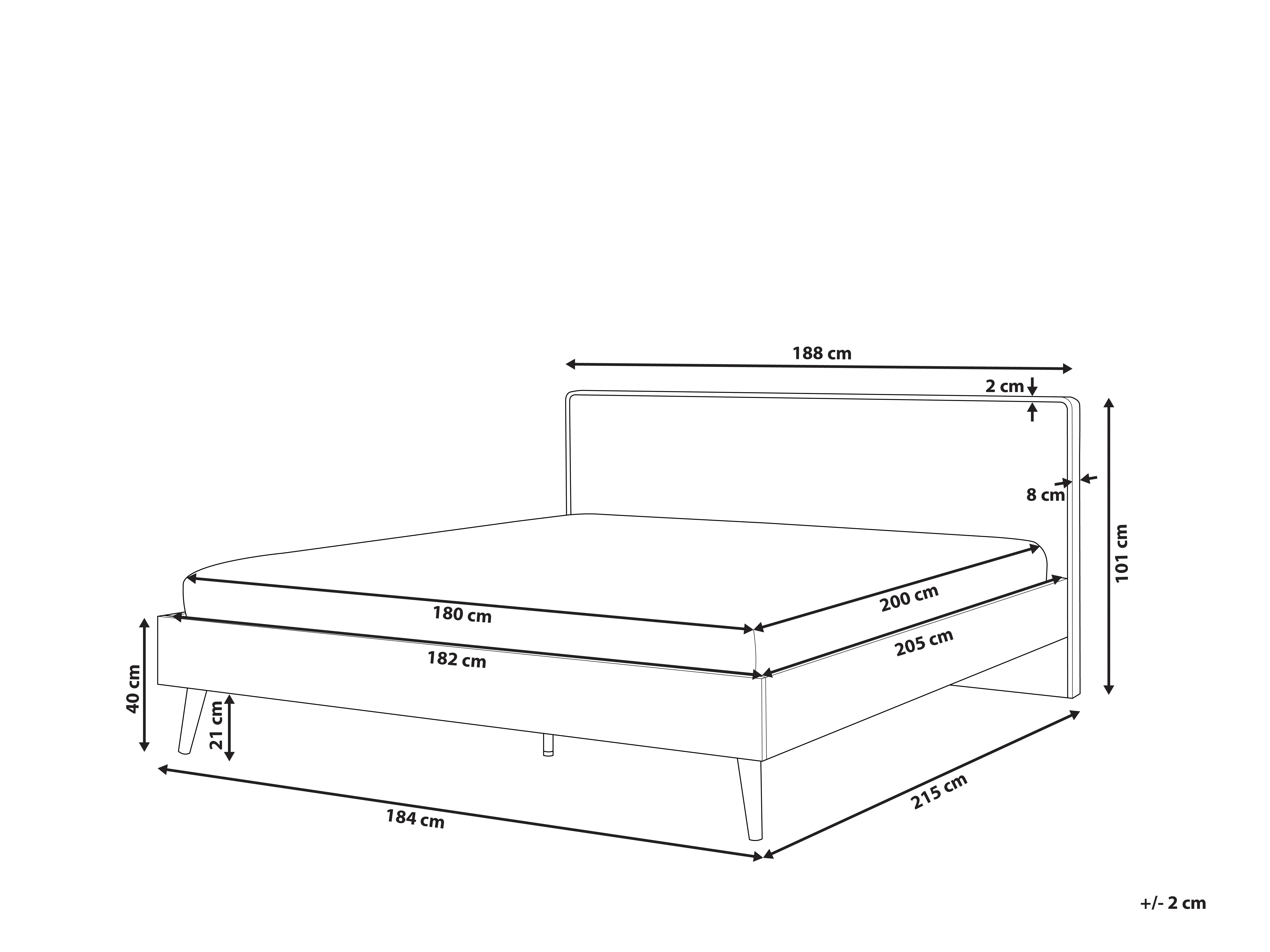 Bed met LED-verlichting SERRIS 180 x 200 cm Lichtbruin