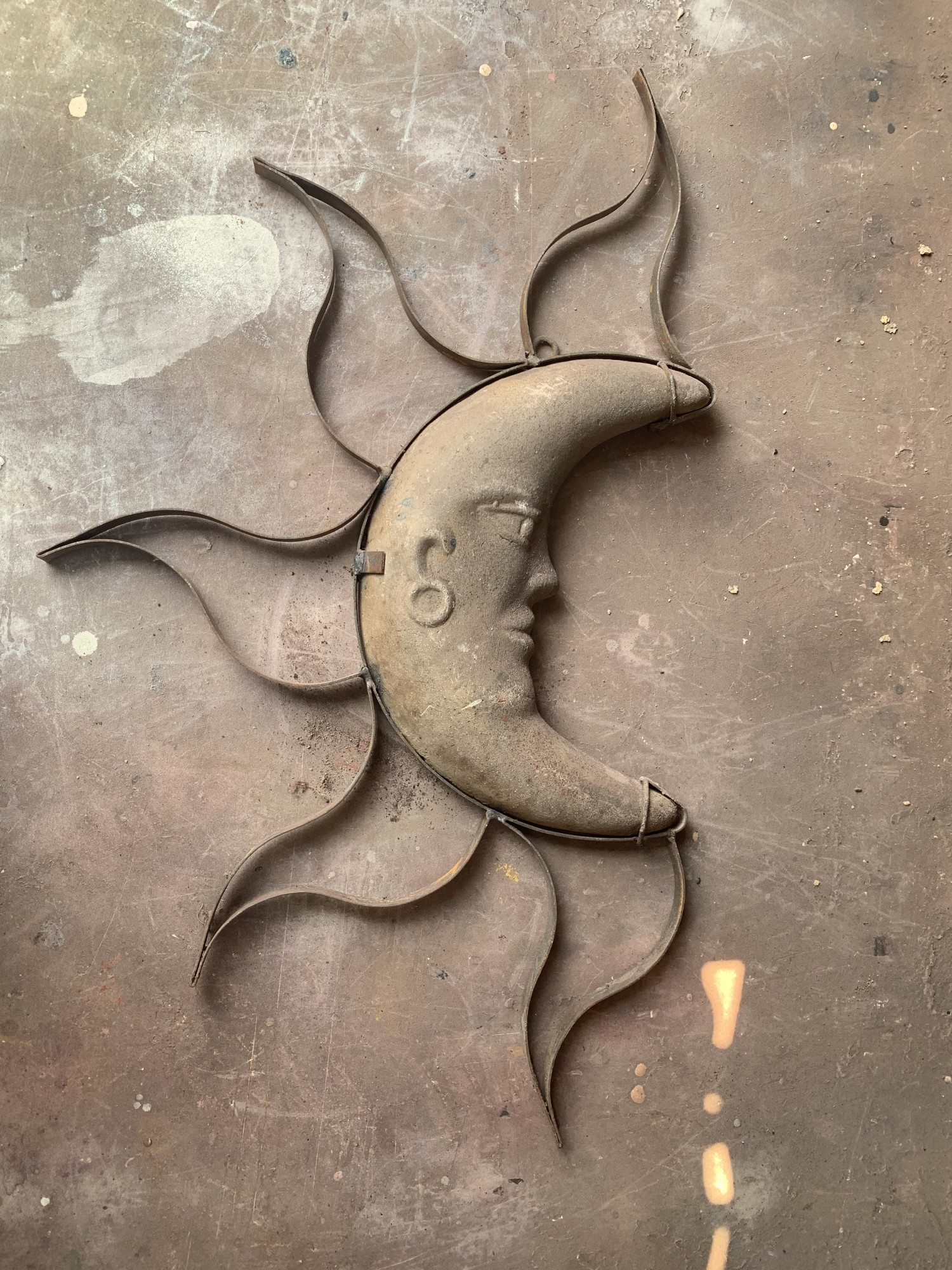 Wandschmuck 'Moon', braun, H 76 cm, B 46 cm, T 8 cm von fischer's lagerhaus