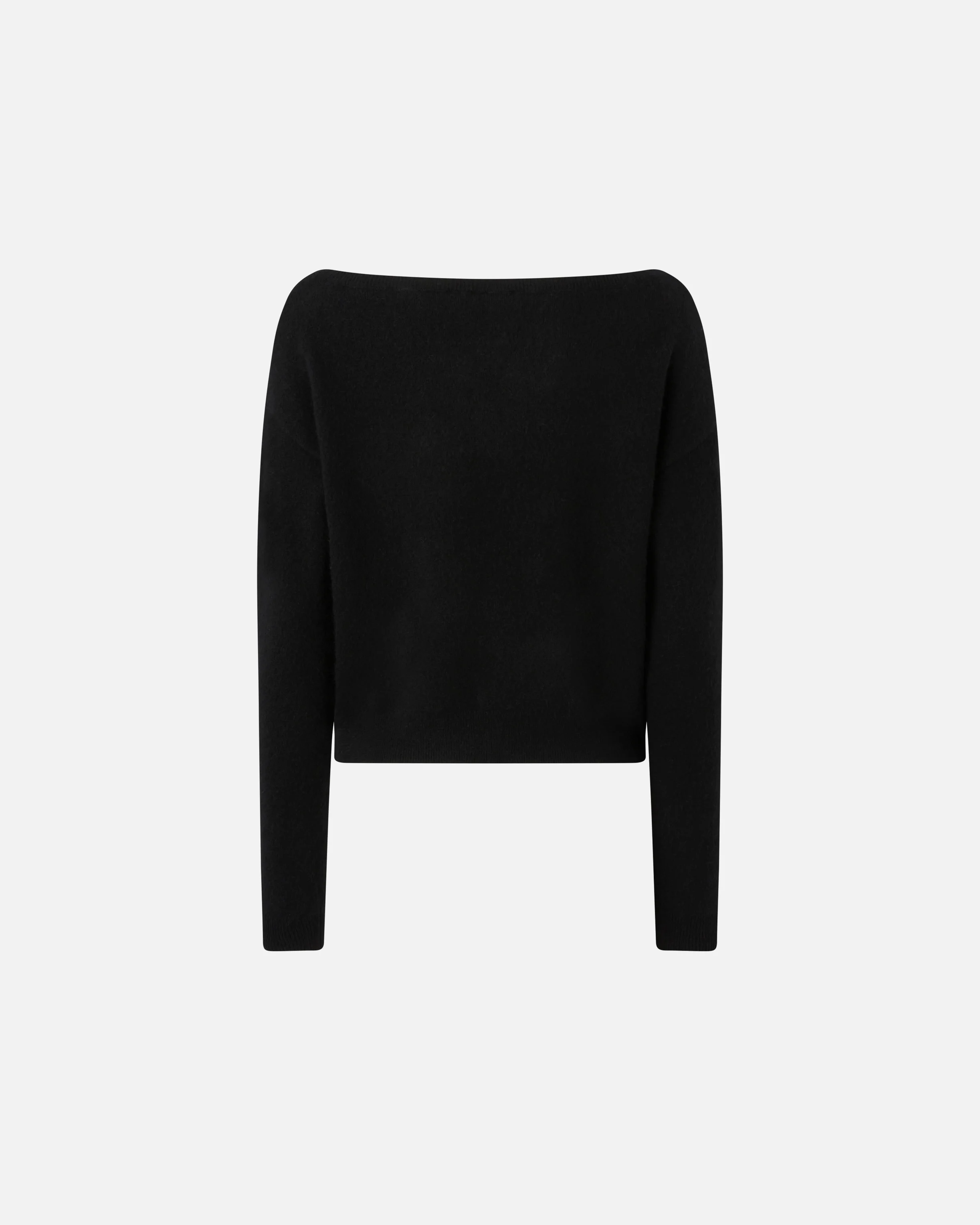 Pull mélangé avec logo brodé | Noir