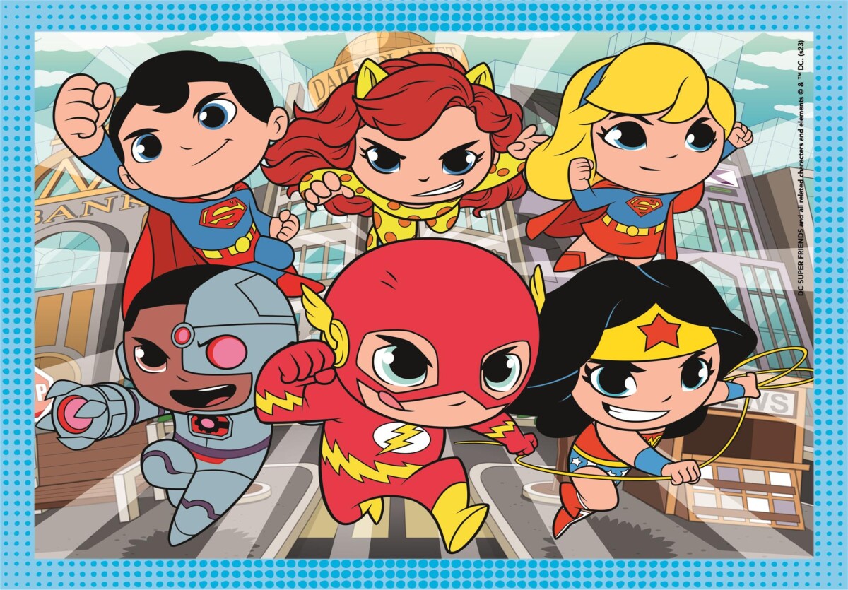 Dc Superfriends Puslespil - Super Color - Clementoni - 4 Stk