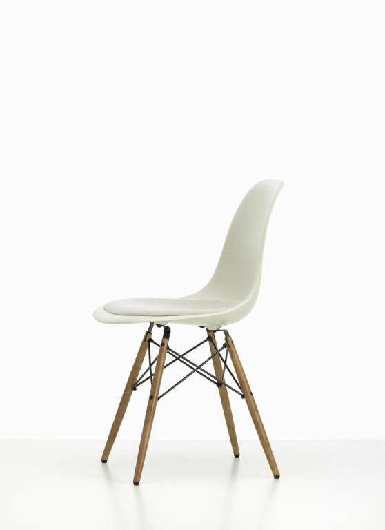 Vitra Eames DSW stoel vast zitkussen red/moorbrown, ijsgrijs