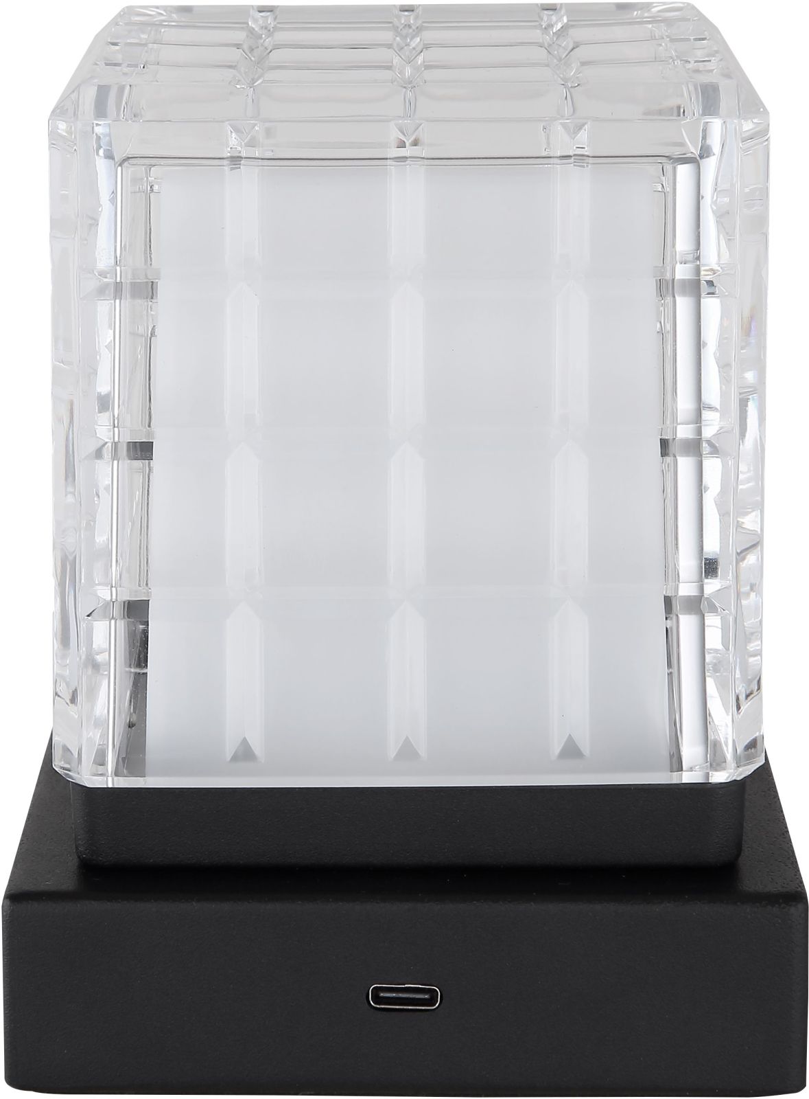 LED-Akku-Tischleuchte - schwarz matt - satiniert - Touchdimmer - 10 cm