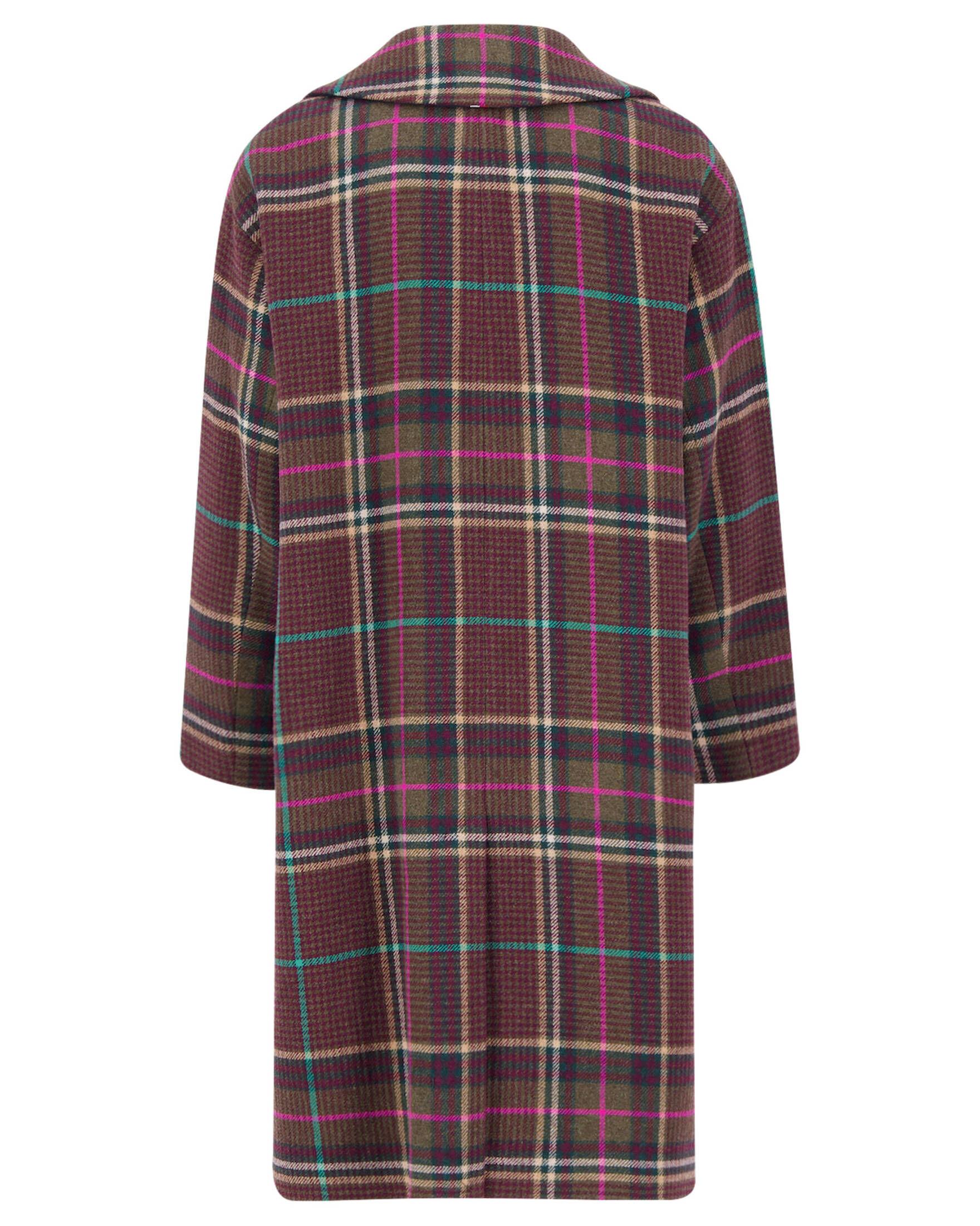 Tommy Hilfiger| Damen Mantel CRV WOOL BLEND CHK SB RLX COAT - Plus Size