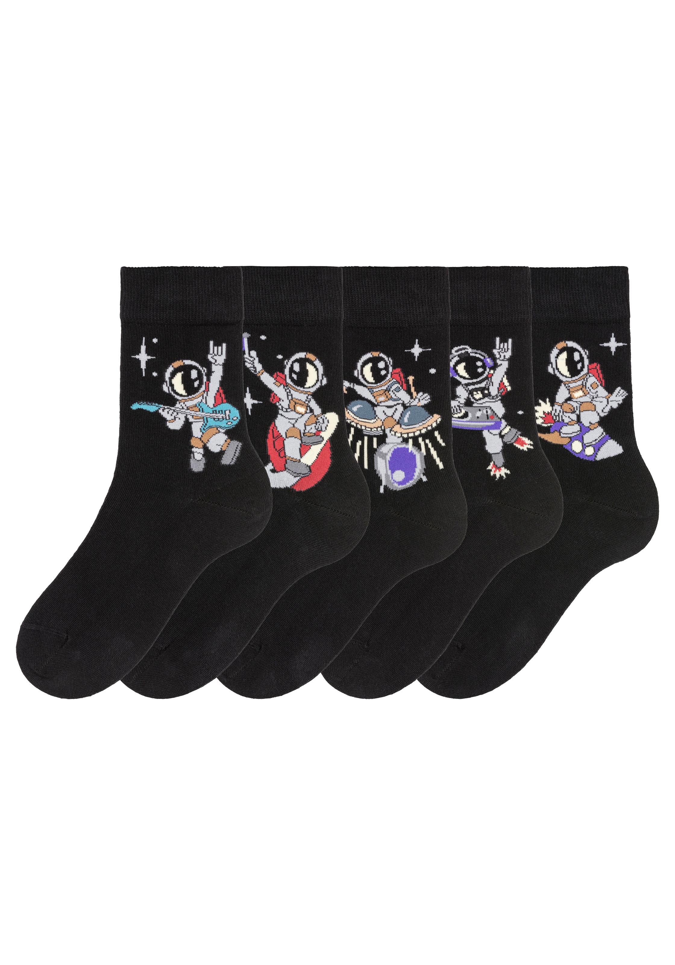 H.I.S Socken Packung, 5 Stk. tlg. mit Astronaut-Motiven