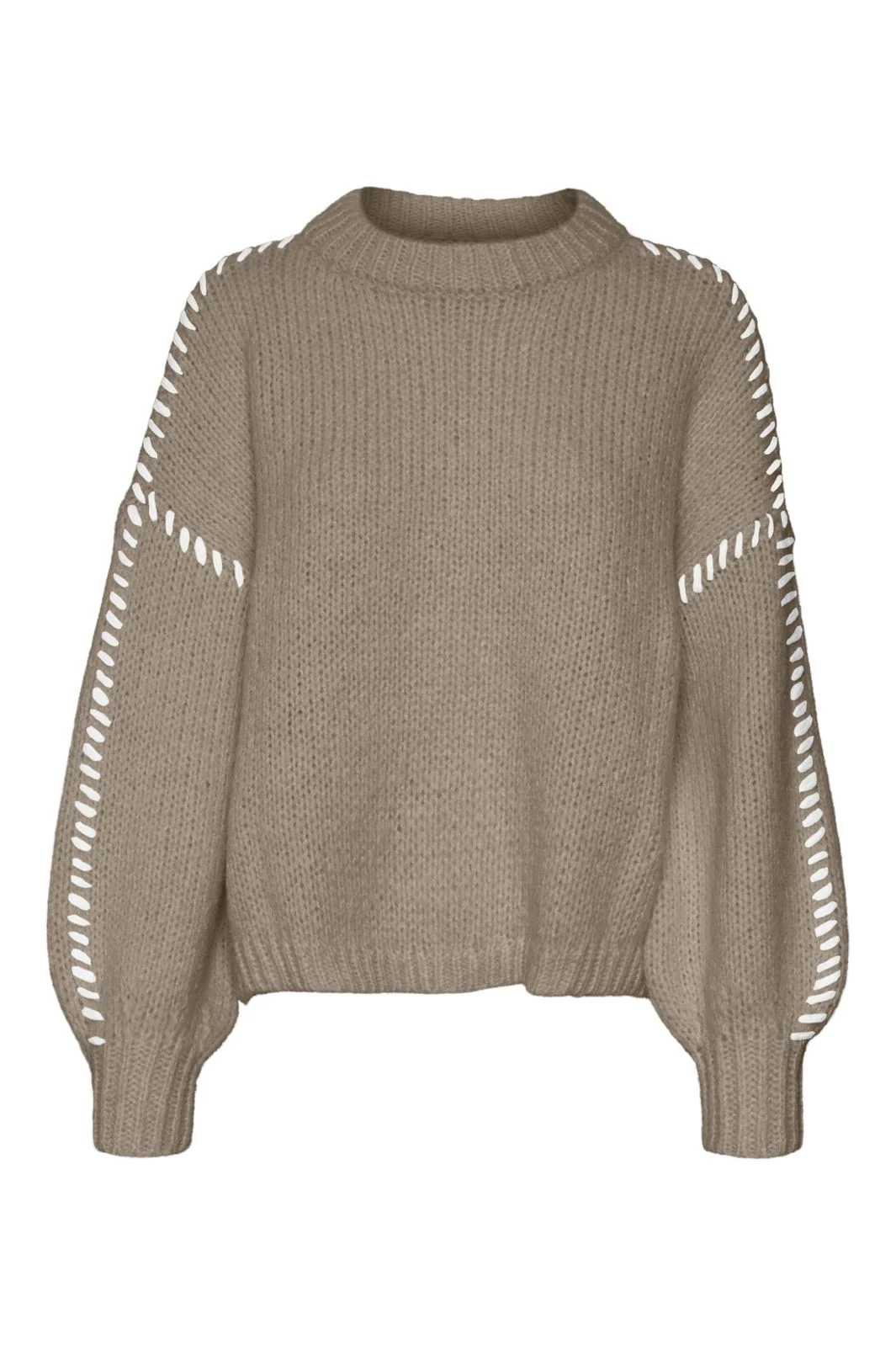 Vero Moda Vmfeng Ls O-Neck Pullover Boo 4598503 silver mink w snow white