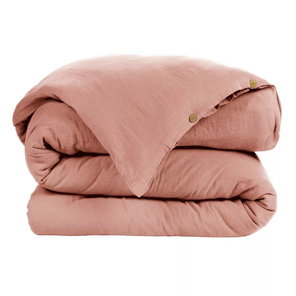 Housse de couette gaze de coton (140 x 200 cm) Gaïa Rose pêche