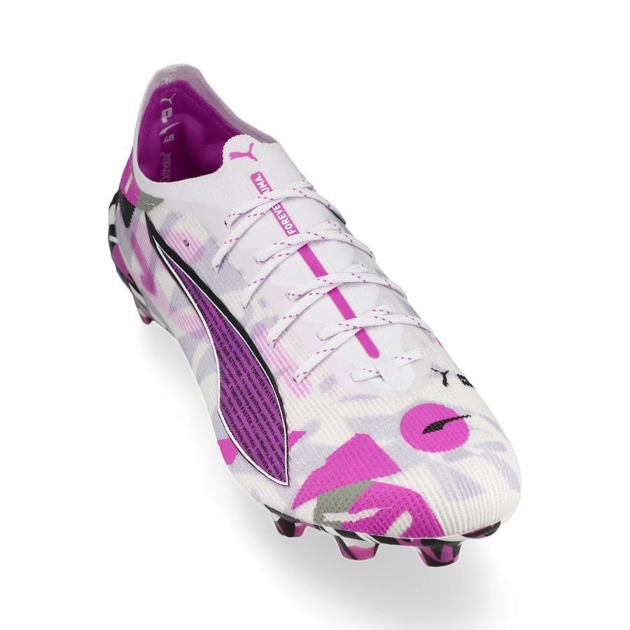 PUMA Ultra 5 Ultimate FG Forever - Blanc/Pure Magenta/Gris/Noir ÉDITION LIMITÉE