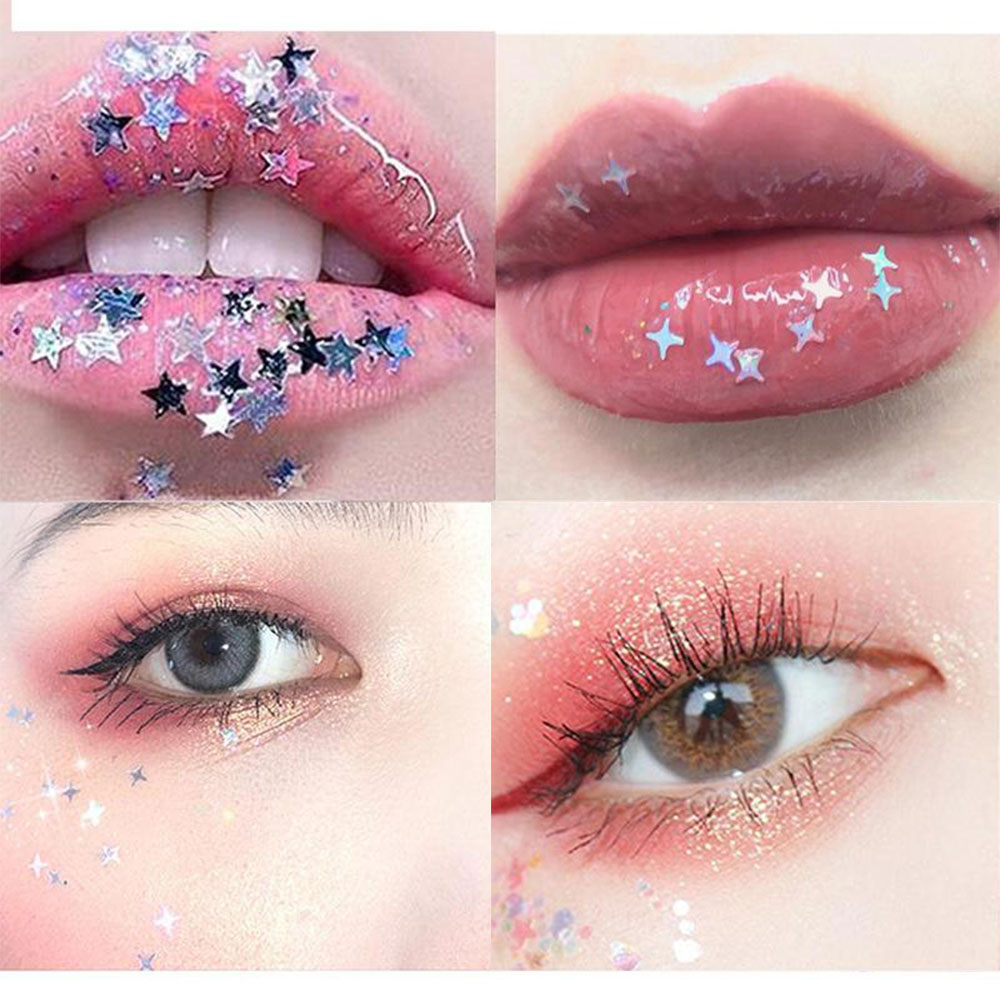 (6er Set) Holographisches Festival Gesichts- und Körper Glitzer Selbstklebende Glitter Gel Lidschatten - Style 5