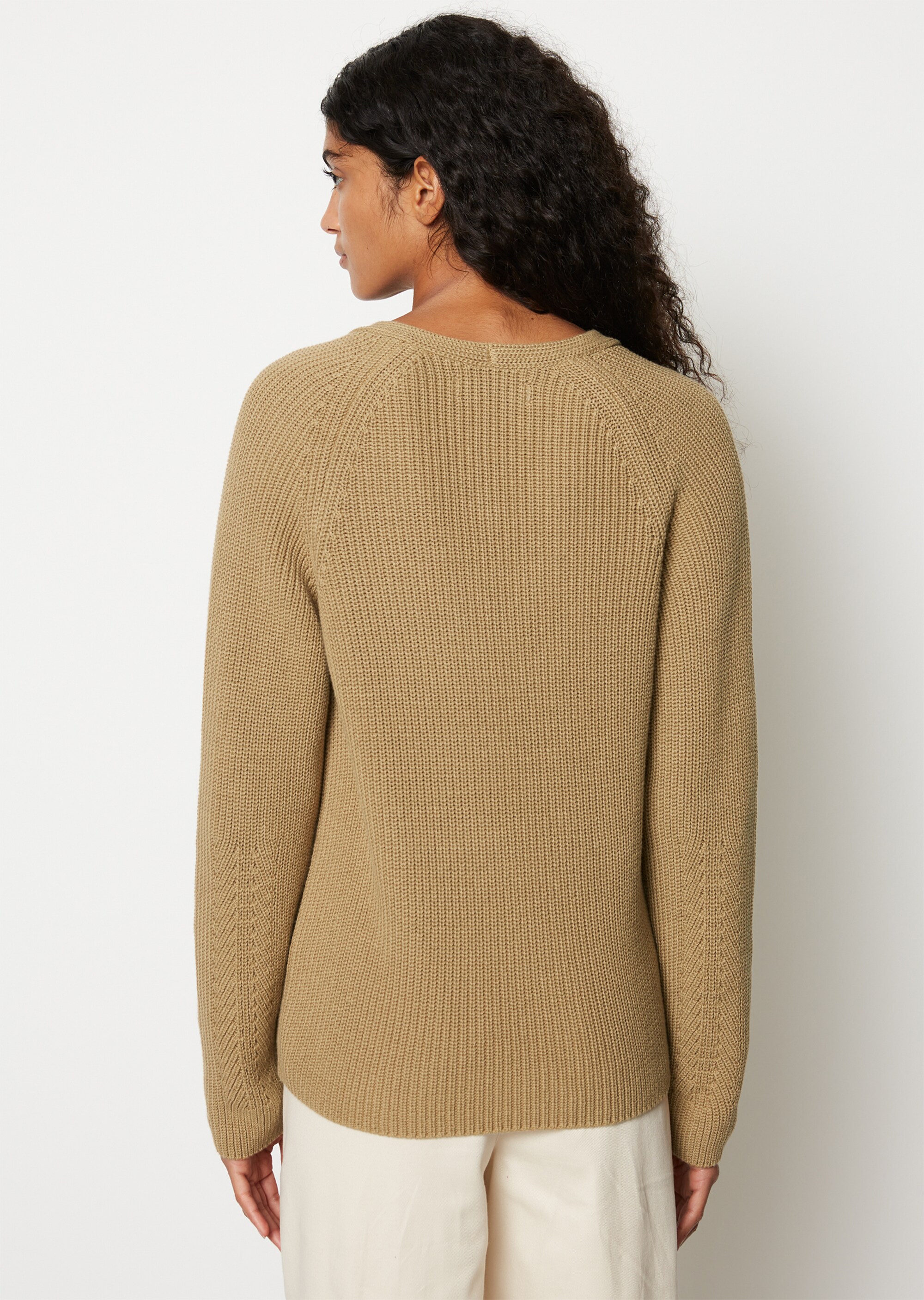 V-Neck-Strickpullover regularaus softem Baumwoll-Garn