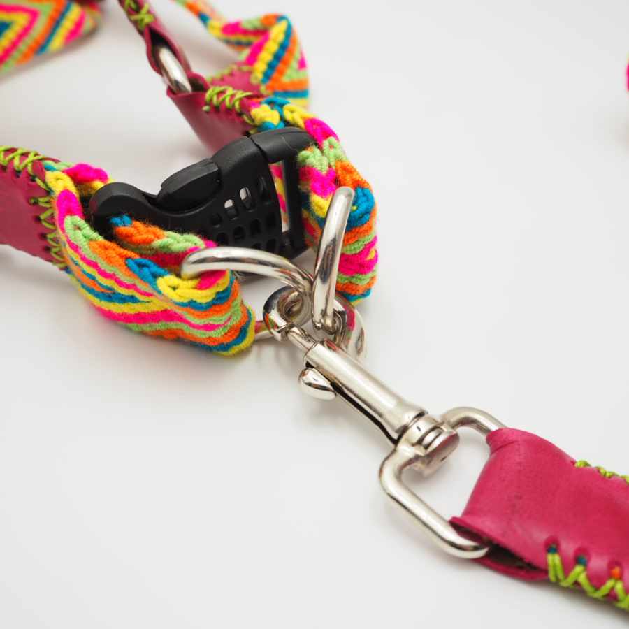 Coleira Leo&Indi Wayuu Juliru com guia