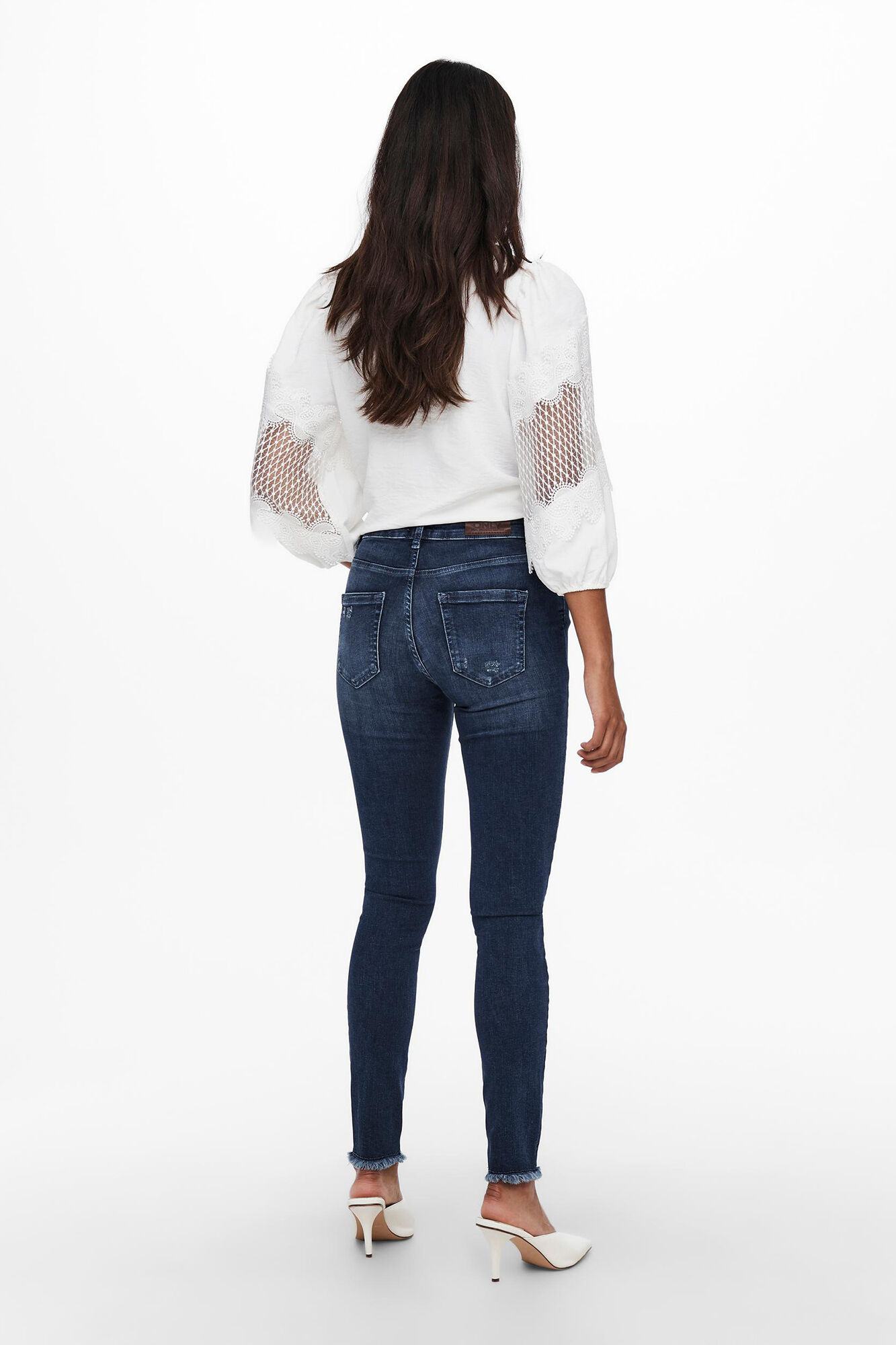 Calça jeans skinny de cintura alta