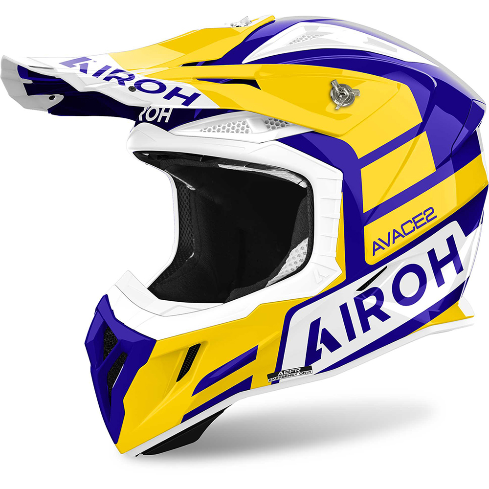 Airoh - Casque Aviator Ace 2 Sake Jaune / Bleu / Blanc / Brillant