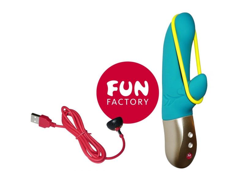 Fun Factory Vibrator Amorino petrol 17.6 cm Hochwertiger Rabbit Vibrator