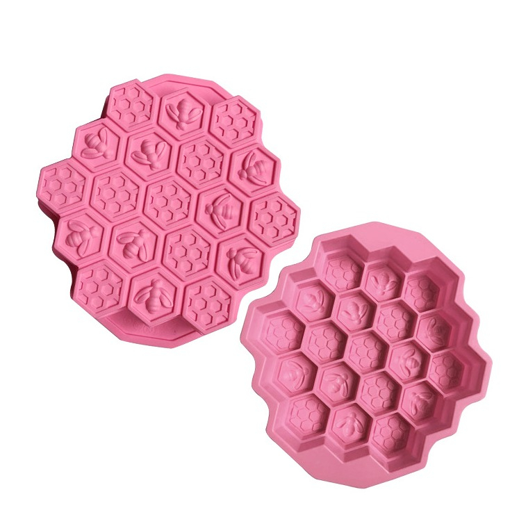 (19-fach) Silikon Universal Form DIY Tray für Eiswürfel / Süssigkeiten / Seife - Bienenwabe