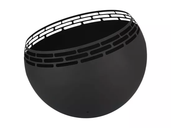 Brasero sphère design en métal Noir - Ajouré pointillés