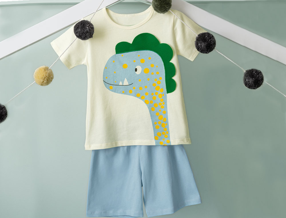 Pyjama short enfant-Dinos dans l'espace