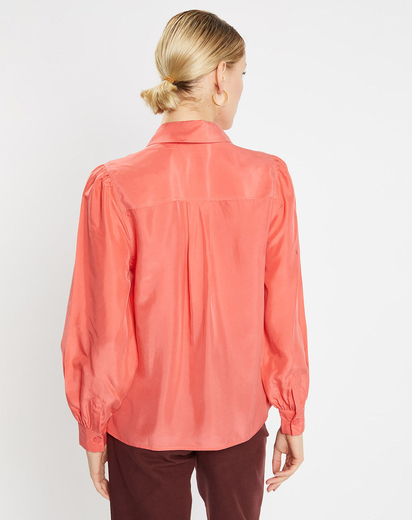 Jodhpur Blouse fluide 100% Soie Panos rose corail