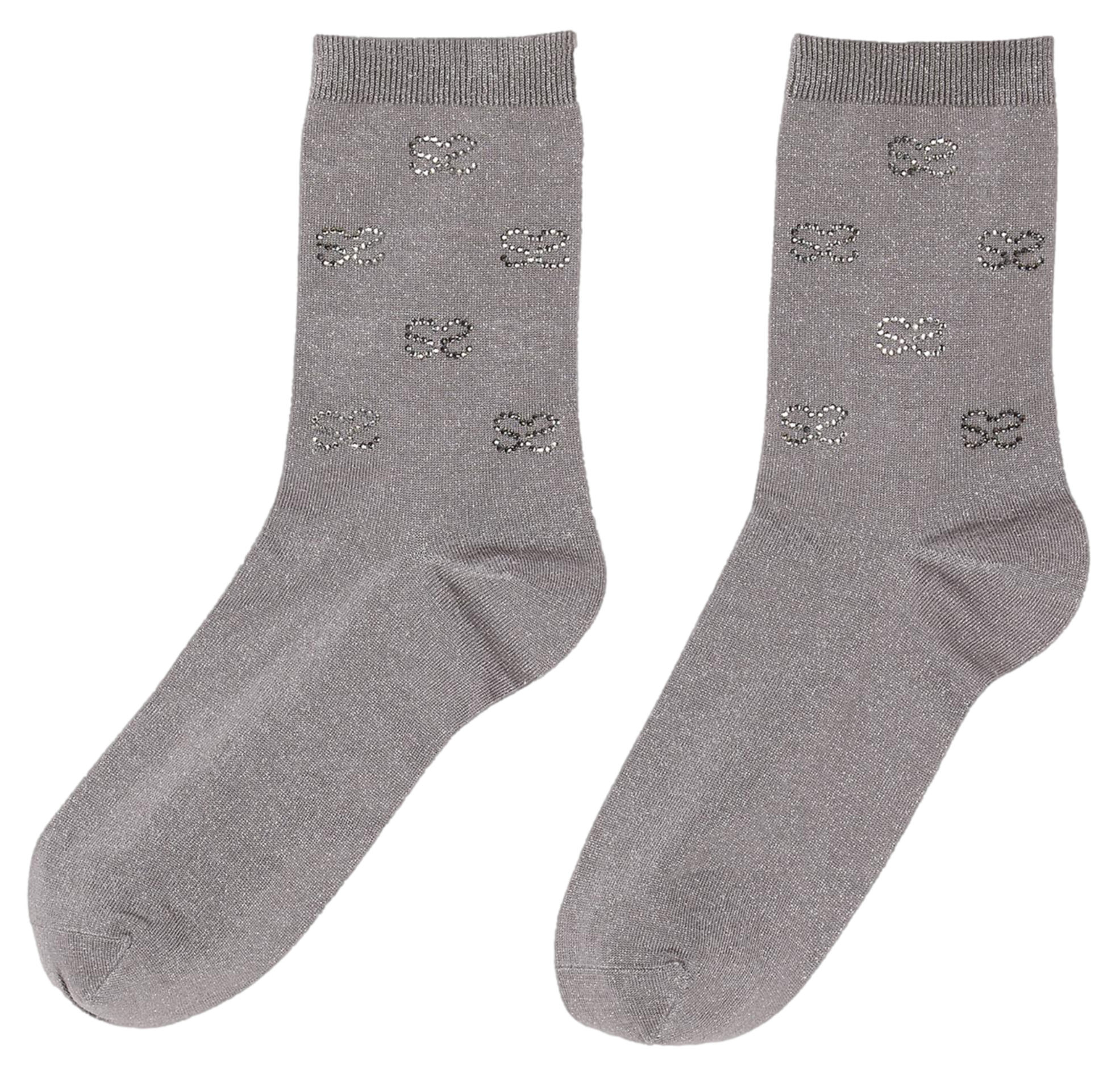 Chaussettes à strass en coton mélangé | Gris
